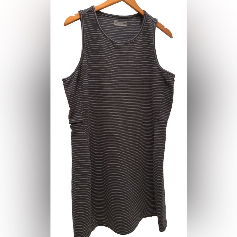 Hi-Tec Black and Gray Striped Tank Dress